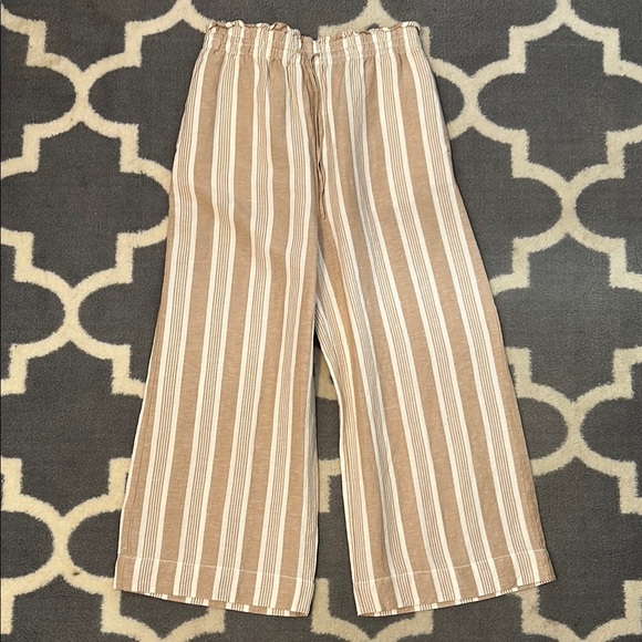 Madewell Linen Striped Wide-Leg Pants - Picture 1 of 6